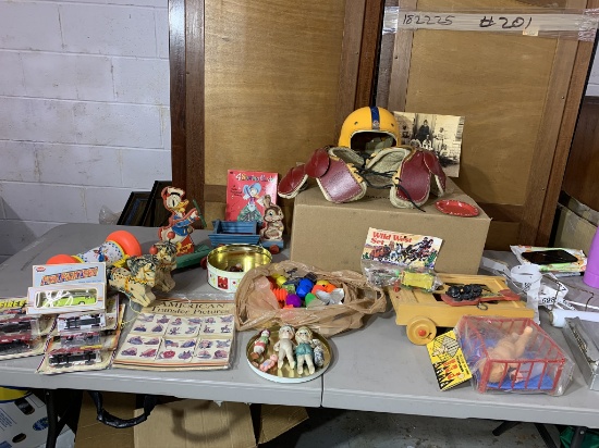 Vintage Football Items, Morris Brown Baseball Photo, and Vintage Toys