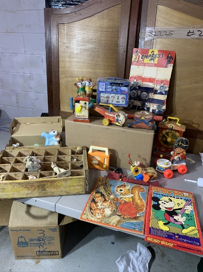 Empress Official Badges, Dog and Squirrel Figurines and Vintage Toys
