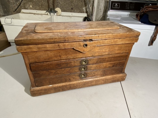 Antique Wooden Carpenter's Toolbox