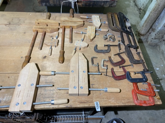Large lot of assorted clamps - Wood and metal