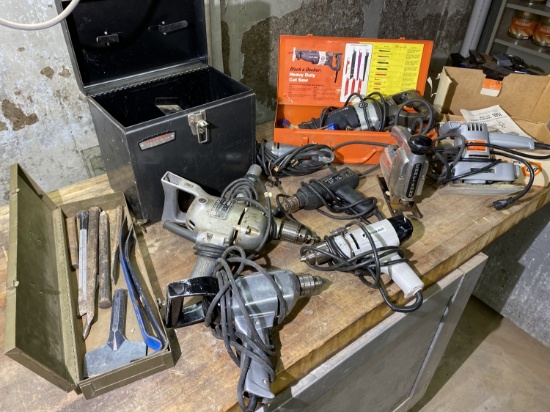 Group lot of assorted power tools and more