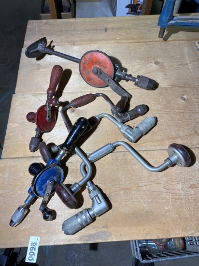 Group lot of vintage and antique brace drills
