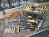Large lot of Chisels, Gouges, handles including high end