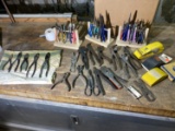 Group lot of assorted pliers of various sizes