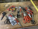 Large lot of assorted scissors and cutters