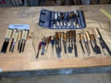 Very large lot assorted chisels, woodworking tools