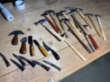 Group lot of assorted hammers, Knives