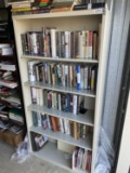 Three metal bookshelves