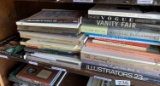 Shelf lot of books on art