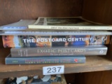 Group of books on postcards, railroads