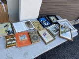 Assorted books and framed art including Rockwell Kent