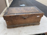 Antique tool box with old tools inside