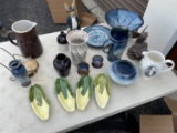 Group lot ceramics - art pottery, Antique pitcher and more