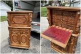 Rare c. 1870 Finely Made Dentist or Medical Cabinet