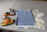 WWII Nazi German Stamps, plus paint decorated toys