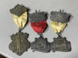 3 Antique Natl Association Fire Engineers Firemen Medals