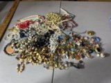 Large group lot of assorted vintage costume jewelry pieces