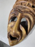 Unusual Carved Tribal Mask Strange Face in Agony or Delight