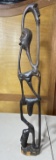 Strange carved African art wood carving creatures and spirits