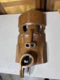 Unusual carved wooden tribal mask