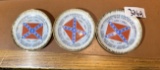 3 1960s Confederate States Of America Centennial Ashtrays