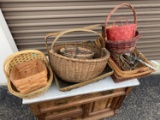 Group lot of baskets including antique and Longaberger