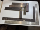 Group lot assorted carpenter's squares tools