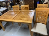 Table with 4 chairs. No glass inserts and chairs need cleaned