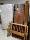 1 single mattress and box spring, 1 full mattress and box spring, bed frames head board and foot boa