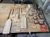 Large lot of assorted clamps - Wood and metal