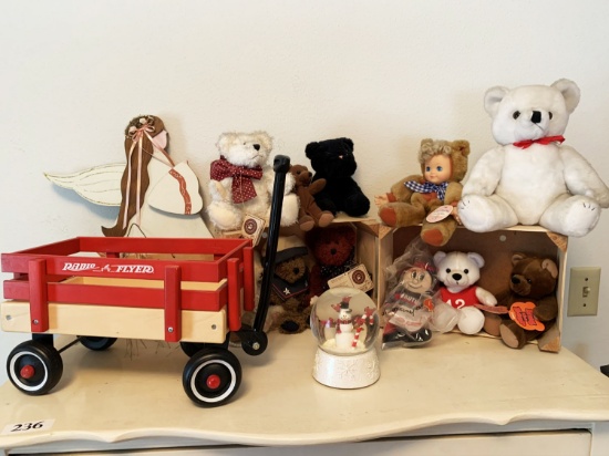 Radio Flyer Wagon, Boyds Bears, Snow Globe, Toys