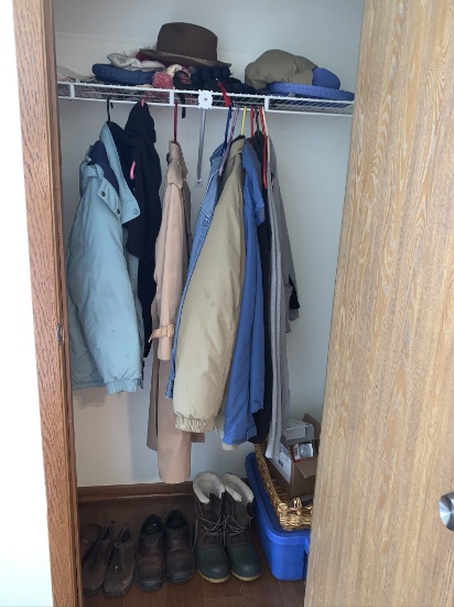 Cleaning rights to closet - coats, shoes, boots, hat, light bulbs and more