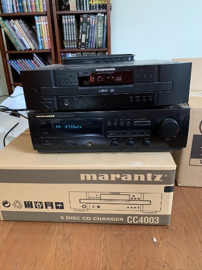 2 Marantz 5 disc cd changer CC4003 and 1 Marantz Hifi stereo receiver SR68