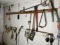 Wall lot of assorted garage tools