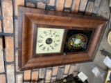 Antique 19th century clock with painted glass and dial