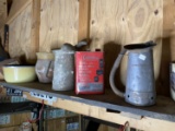 Shelf lot of misc antique items