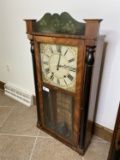 Antique Clock with Painted Decoration, Large dial