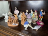 Group of assorted porcelain, ceramic figurines