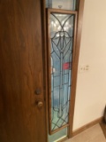 Vintage hanging leaded glass window with clear glass