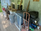 Group lot of assorted items on porch