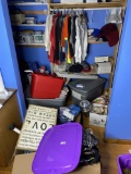 Contents of closet lot including Stools and more