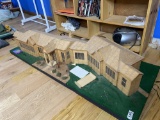 Very large folk art model building made of toothpicks by Ted Morris