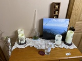 Items on top of table including Fairfield County historical
