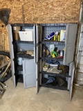 Plastic storage cabinets and contents