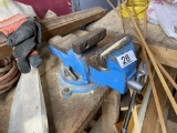 Vintage Larger Blue Painted Vice