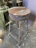 Wood and metal antique shop stool