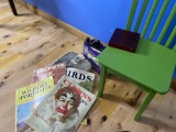 Old art magazines, wood plane, scale, chair, jewelry lot