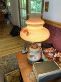 Vintage lamp with painted shade and base