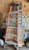 2 Eight-Foot Step Ladders - Fiberglass and Aluminum
