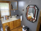 Contents of bathroom lot including Block O Buckeyes mirror